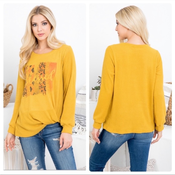 Super Soft Blessed Shirt in Mustard Yellow, M NEW 🎉 - Picture 1 of 10